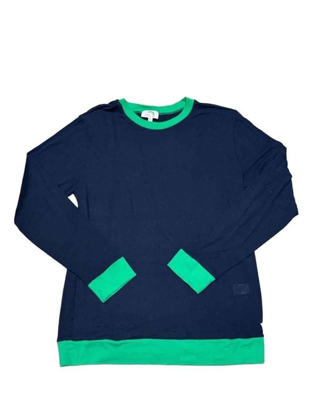 Barely Canadian The Lucky Super Soft Navy and Green Pullover Sweater XL